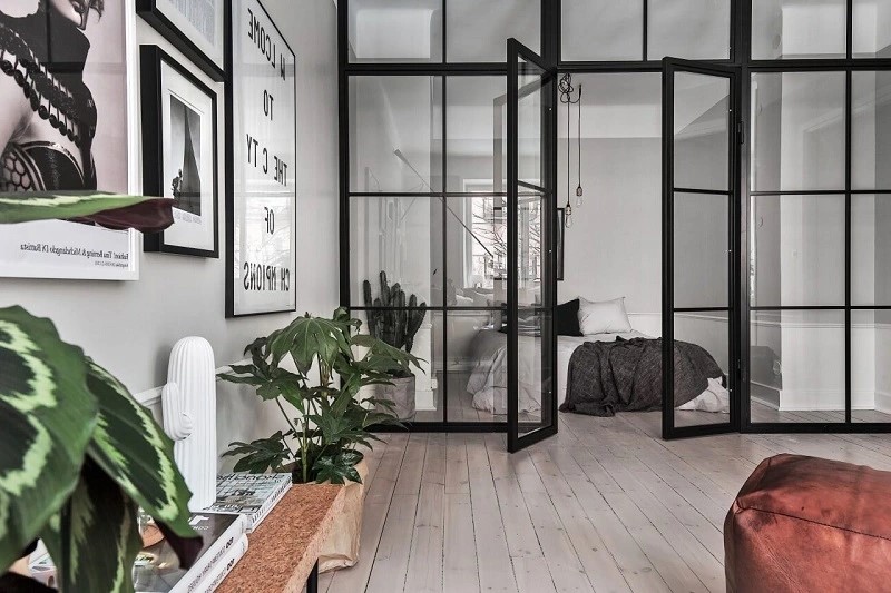 mau-nha-kinh-1-tang-dep11 Thiết kế cửa kính làm vách ngăn giữa các không gian