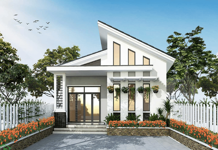 nha-cap-4203 Mẫu Nhà Cấp 4 Mái Lệch