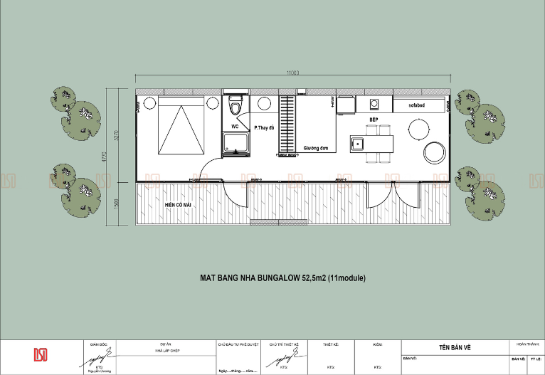 Nhà lắp ghép 52,5m2