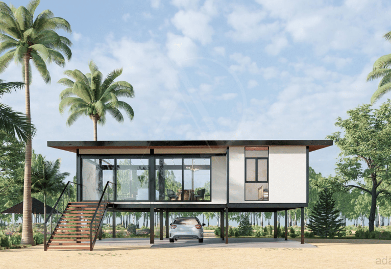 nha-san-lap-ghep203 Nhà sàn lắp ghép mái bằng