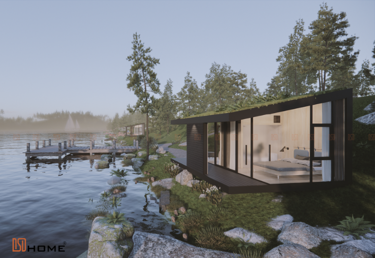 nha-tien-che208 Nhà tiền chế có gác lửng giúp tối đa hóa diện tích sinh hoạt, phù hợp nhà có diện tích hạn chế.