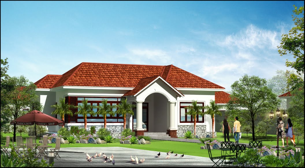 nha-villa-1-tang206 Thiết Kế Mẫu Nhà Villa Cấp 4 Mang Phong Cách Châu u Cổ Điển Nhưng Vô Cùng Lãng Mạn