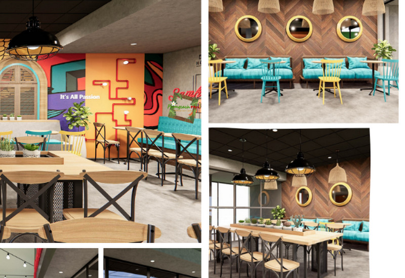 Quan cafe khung thep 2 tang