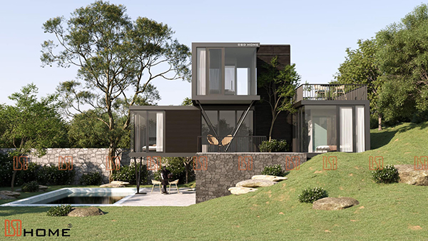 Mẫu nhà lắp ghép 2 tầng