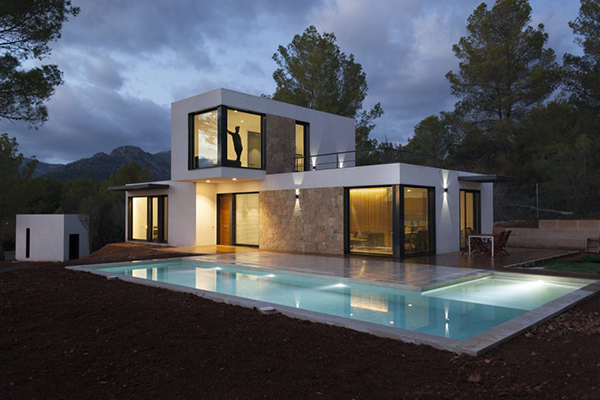 nhà lắp ghép có hồ bơi