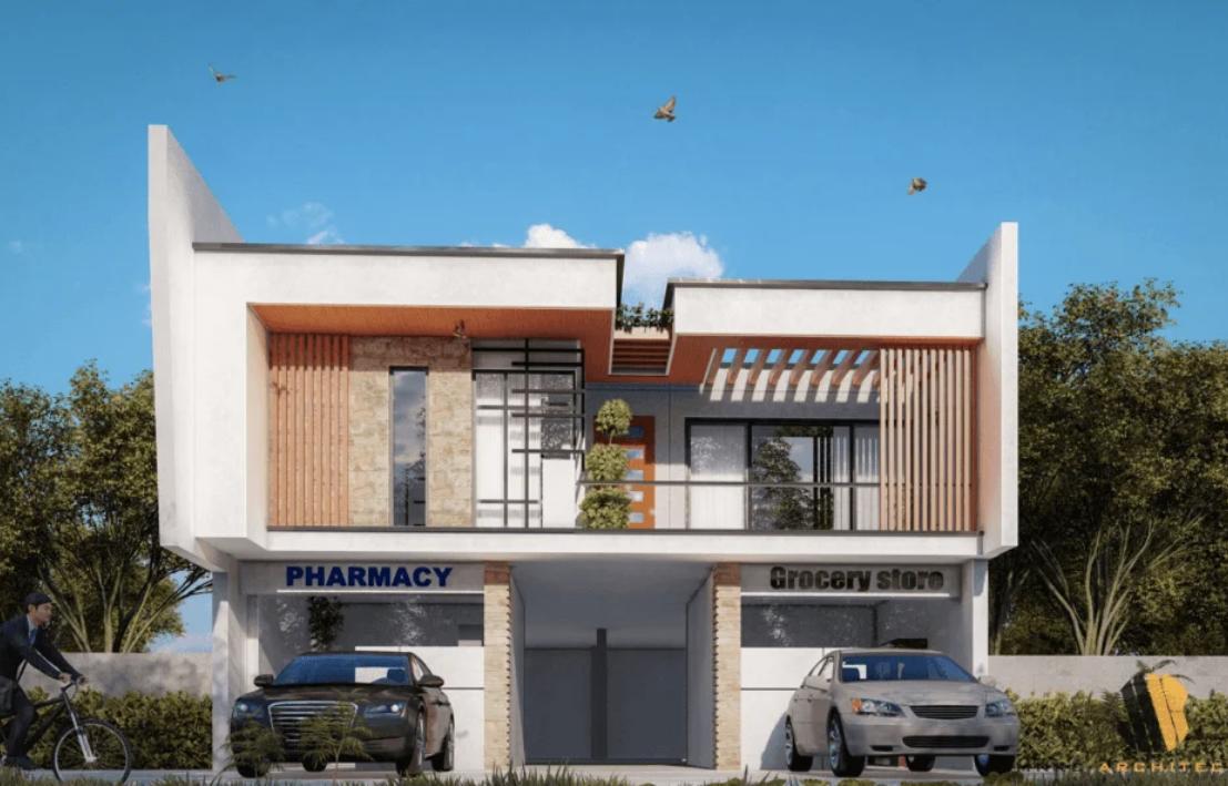 Mẫu thiết kế nhà container 2 tầng khối hộp chữ nhật sang trọng và đầy đủ tiện nghi